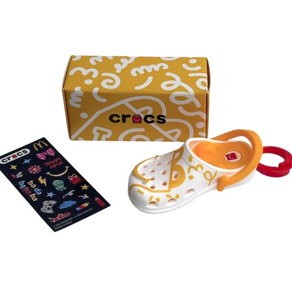 McDonalds Crocs Mini Bag Charm Happy Meal Scribbles Shoe 8 Key Chain Box Sticker - Picture 11 of 11